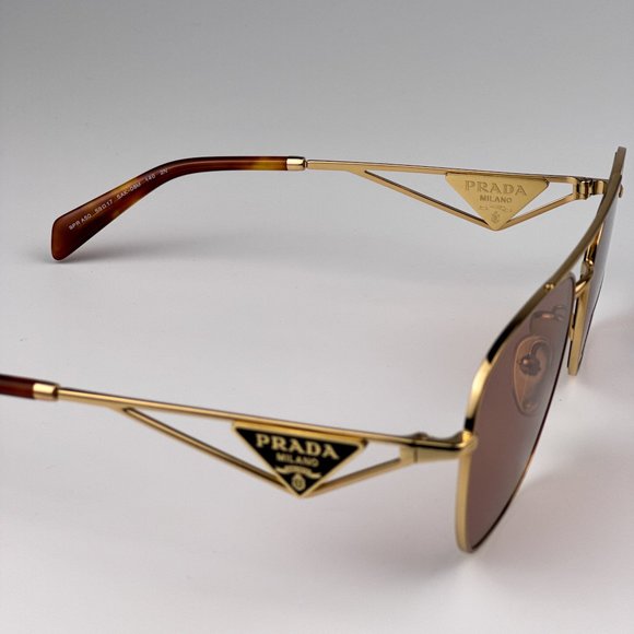 Prada PRA50S 5AK08M Sunglasses Gold Dark Violet Unisex Pilot PR A50S - Picture 11 of 12